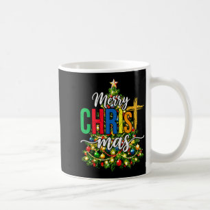 Merry Christmas Tree Christian Xmas Coffee Mug