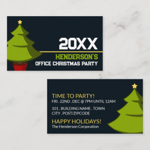Merry Christmas Tree, Christmas Party Ticket Enclosure Card