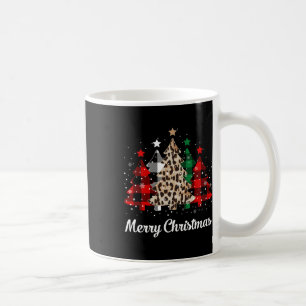 Merry Christmas Tree Clip Art With Plaid And Leopa Coffee Mug
