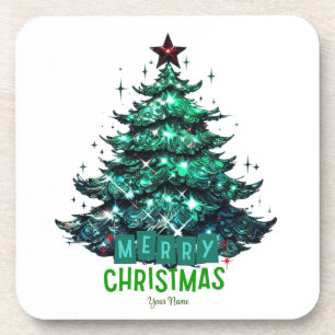 Merry Christmas Tree Coaster