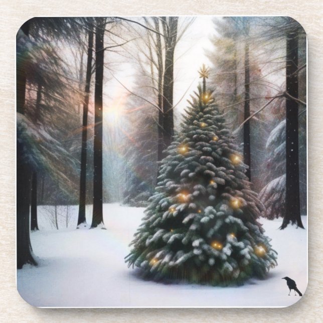 Merry Christmas Tree Coaster (Front)