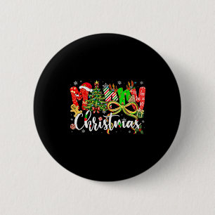 Merry Christmas Tree Coquette Bow Xmas Holiday Gir 6 Cm Round Badge
