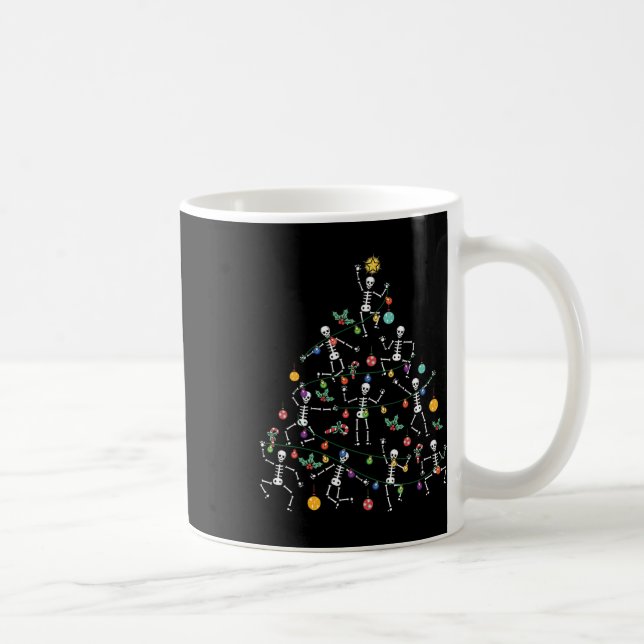 Merry Christmas Tree Dancing Skeleton Funny Hallow Coffee Mug (Right)