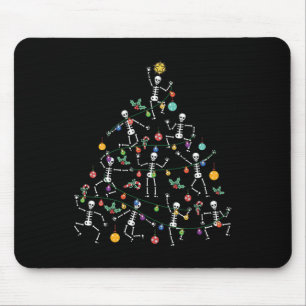 Merry Christmas Tree Dancing Skeleton Funny Hallow Mouse Pad