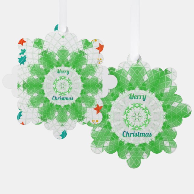 Merry Christmas Tree Decoration Card (Front/Back)