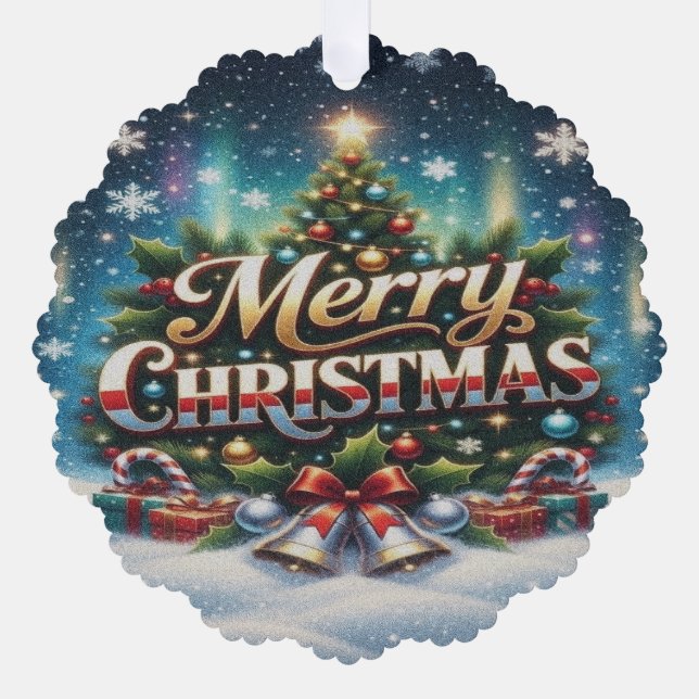 Merry Christmas Tree Decoration Card (Front)