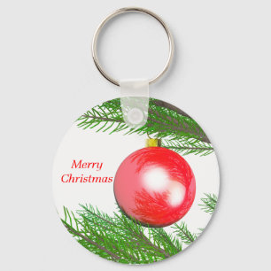 Merry Christmas Tree Decoration Key Ring
