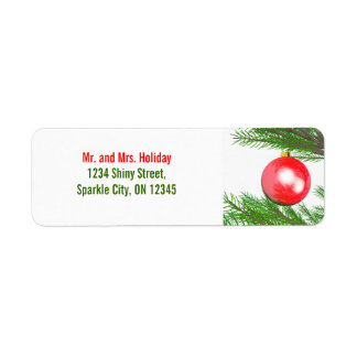 Merry Christmas Tree Decoration Return Address Label