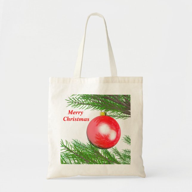 Merry Christmas Tree Decoration Tote Bag (Front)