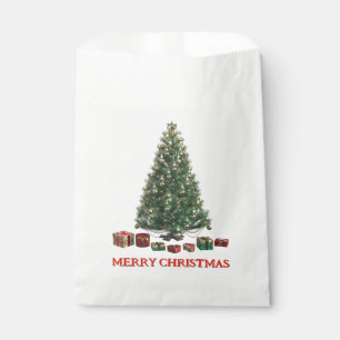 Merry Christmas. Tree (design 1) with gifts Favour Bag