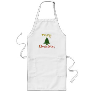 Merry Christmas+Tree Design Long Apron