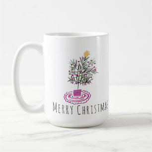 Merry Christmas Tree Doodle Art  Coffee Mug
