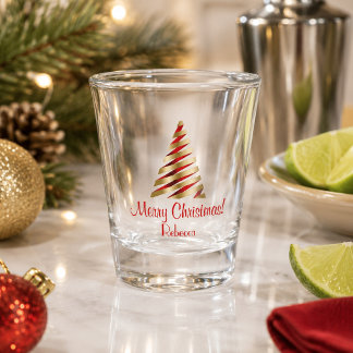 Merry Christmas tree elegant Shot Glass