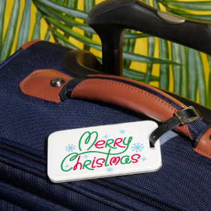 Merry Christmas Tree Festive Holiday Gift Design Luggage Tag