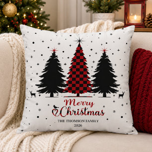Merry Christmas Tree Festive Snowflake Winter  Cushion