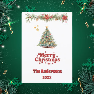 Merry Christmas tree garland card