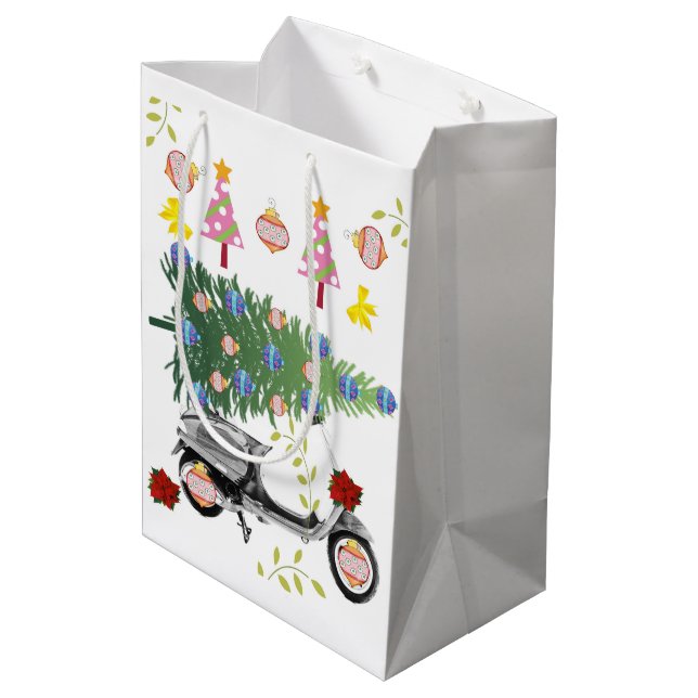 Merry Christmas Tree Gift Bags (Back Angled)