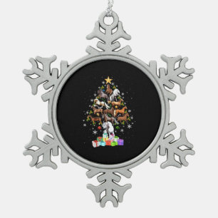 merry christmas tree gift for men woman ride horse snowflake pewter christmas ornament