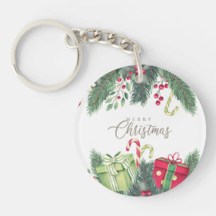 Merry Christmas Tree Gifts Decoration Key Ring