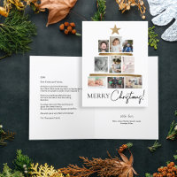 Merry Christmas Tree Gold star Photo Collage