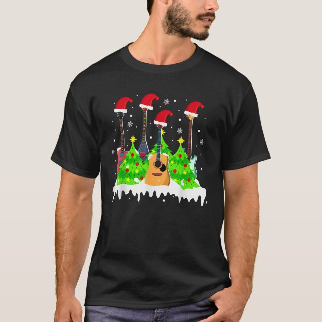 Merry Christmas Tree Guitar Holiday Music Lover Xm T-Shirt (Front)
