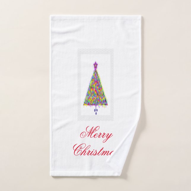 Merry Christmas Tree  Hand Towel (Hand Towel)
