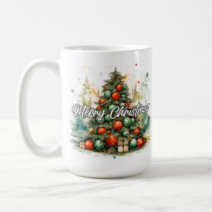 Merry Christmas Tree   Happy Holidays Coffee Mug