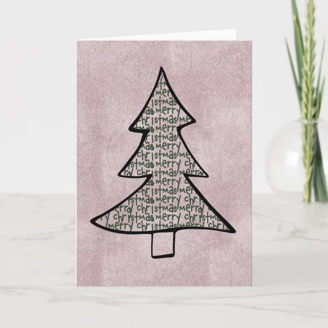 Merry Christmas Tree Holiday Card (Front)