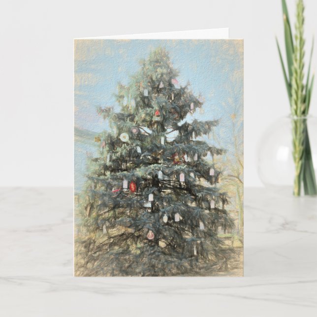 Merry Christmas tree Holiday Card (Front)