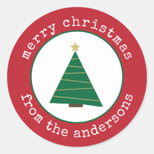 Merry Christmas Tree Holiday Gift Tag
