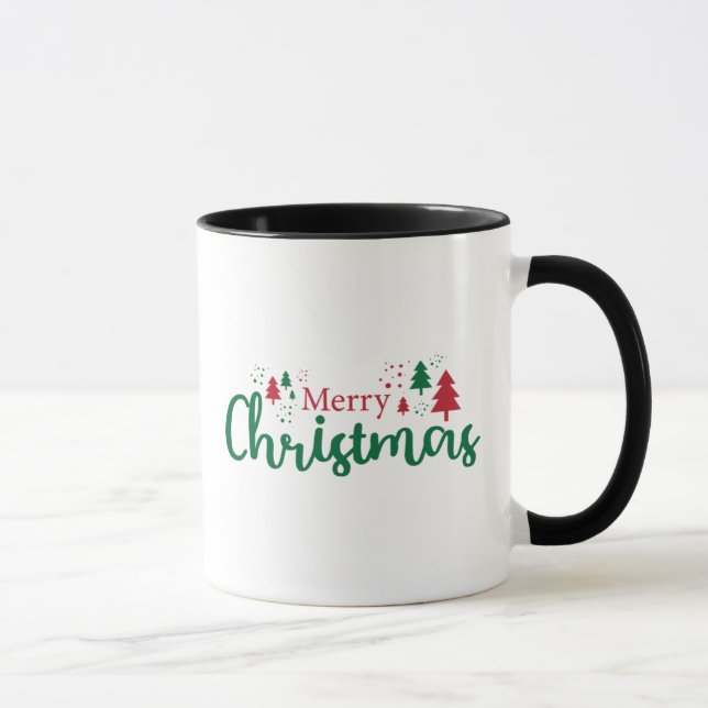 Merry Christmas Tree Holiday Mug, 11 oz Mug (Right)
