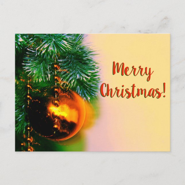 Merry Christmas Tree Holiday Postcard (Front)