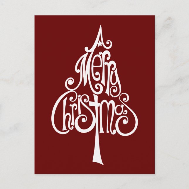 Merry Christmas Tree Holiday Postcard (Front)