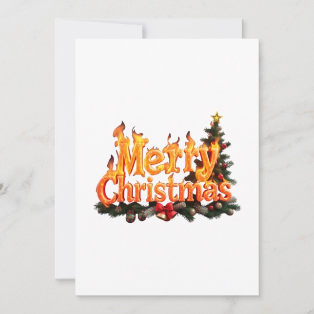 Merry Christmas Tree Invitation (Front)