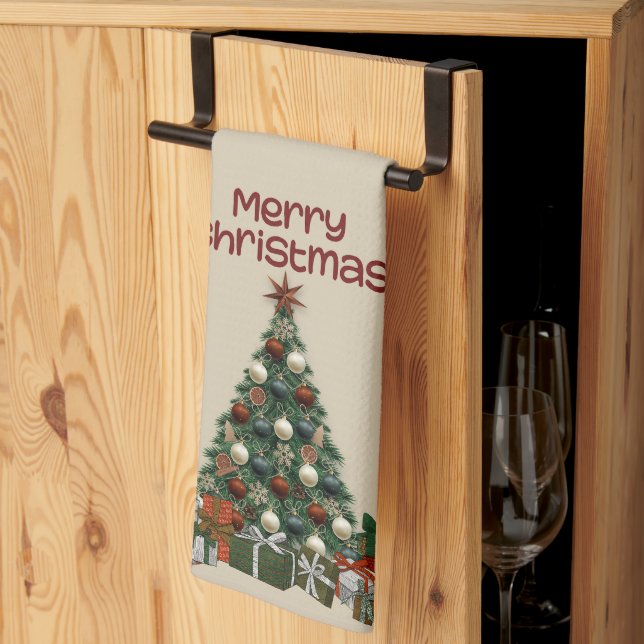 Merry Christmas Tree Kitchen Towels (Thirds Fold)