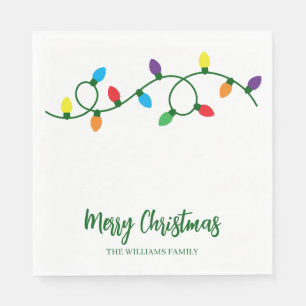 Merry Christmas Tree Lights  Napkin