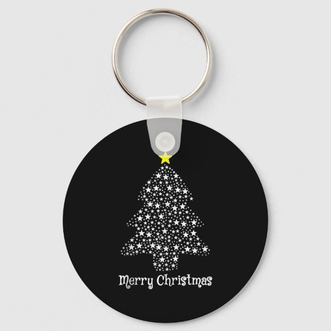 Merry Christmas Tree Matching Family Santa Xmas Ho Key Ring (Front)