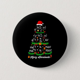 Merry Christmas Tree Math Teacher Xmas Tee Merry C 6 Cm Round Badge