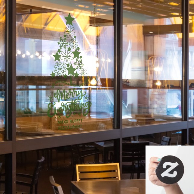 Merry Christmas Tree Merry Everything Custom (Restaurant Window)
