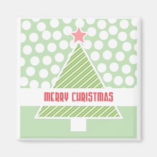 Merry Christmas Tree Modern Holiday Gift Magnets