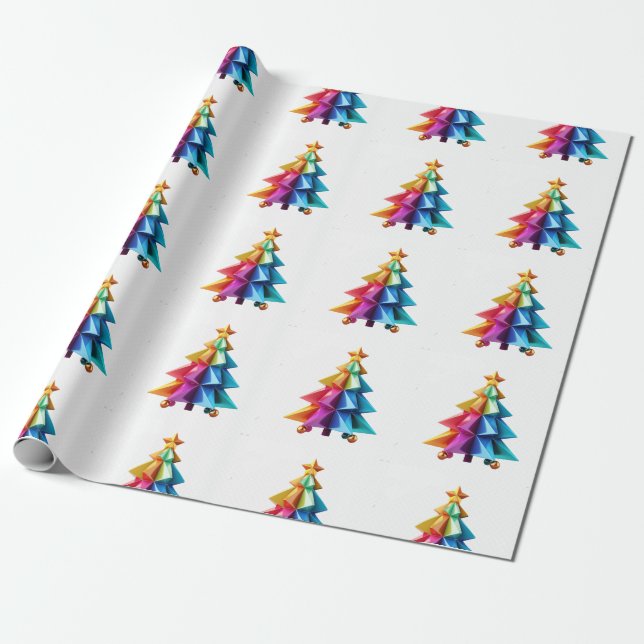 Merry christmas tree , modern wrapping paper (Unrolled)