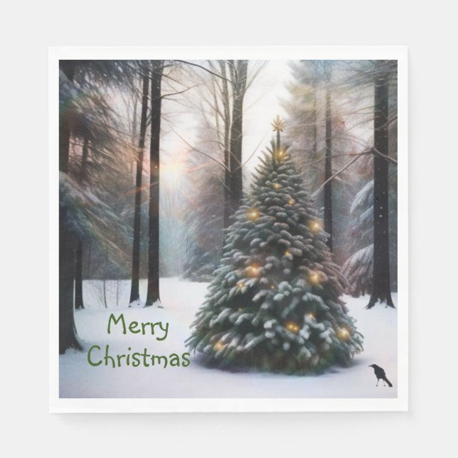 Merry Christmas Tree Napkin (Front)