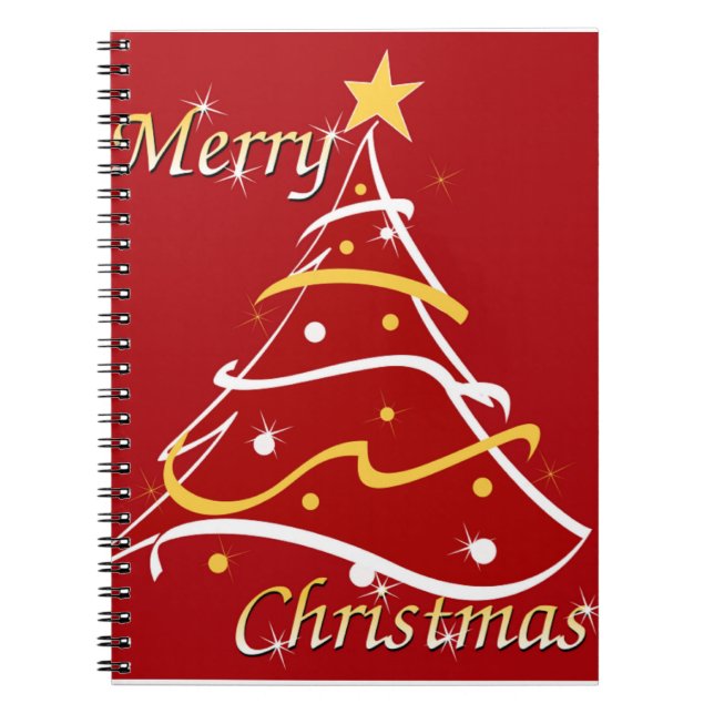 "MERRY CHRISTMAS" TREE NOTEBOOK (Front)