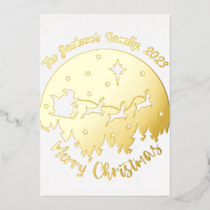 Merry Christmas tree one photo cute type Foil Holiday Card