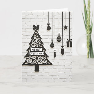 Merry Christmas Tree Ornaments Card