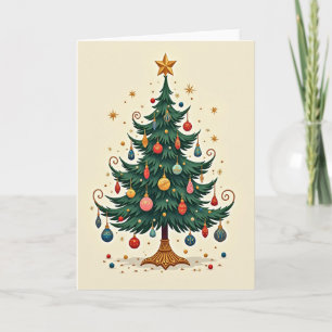 Merry Christmas Tree Ornaments Card