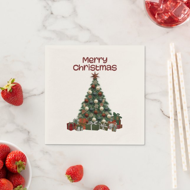 Merry Christmas Tree Paper Napkin (Insitu)