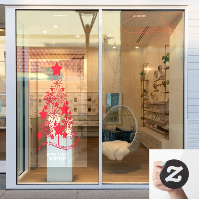 Merry Christmas Tree Personalised (Store Window)