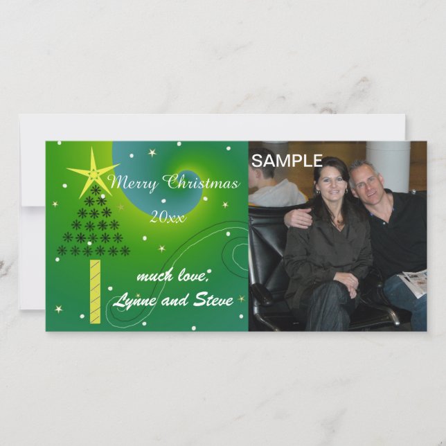 Merry Christmas Tree Photo Card (Front)