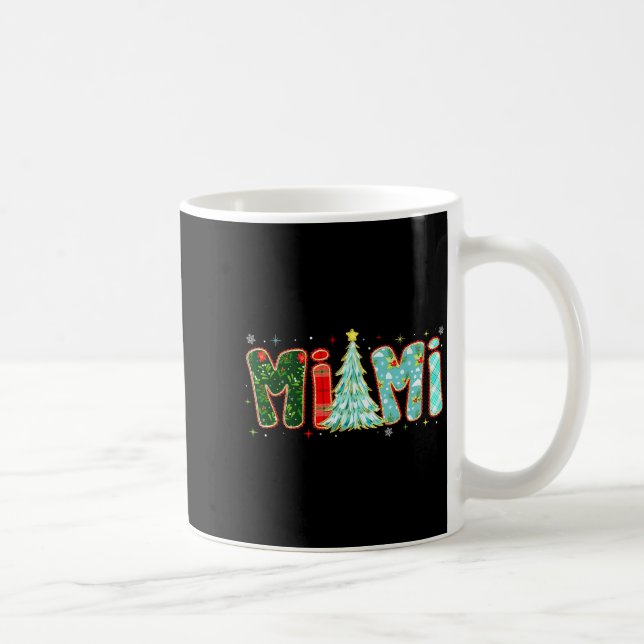 Merry Christmas Tree Plaid Mimi Aesthetic Mom Mama Coffee Mug (Right)